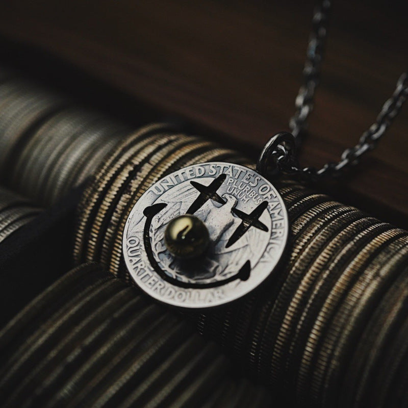 Joker Coin Necklace | Handcrafted Silver Clown Pendant