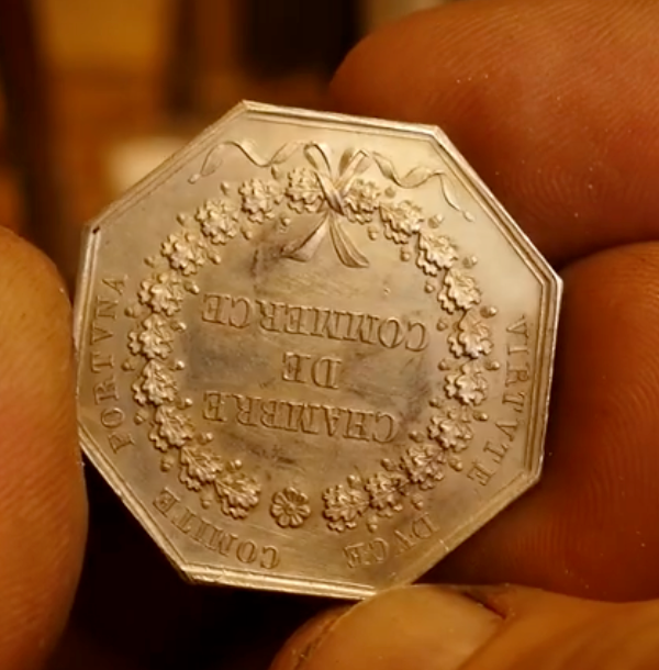 French Diamond Crown Coin Ring