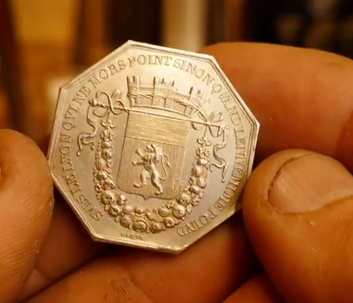 French Diamond Crown Coin Ring