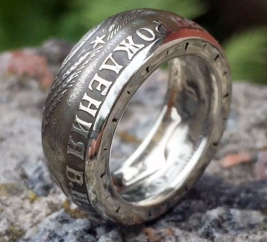 USSR Soviet Coin Ring — Handcrafted Vintage Silver Coin Jewelry