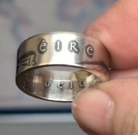 🇮🇪Irish 1966 Easter Rising Coin Ring | Celtic Harp Silver | Handcrafted Silversmith