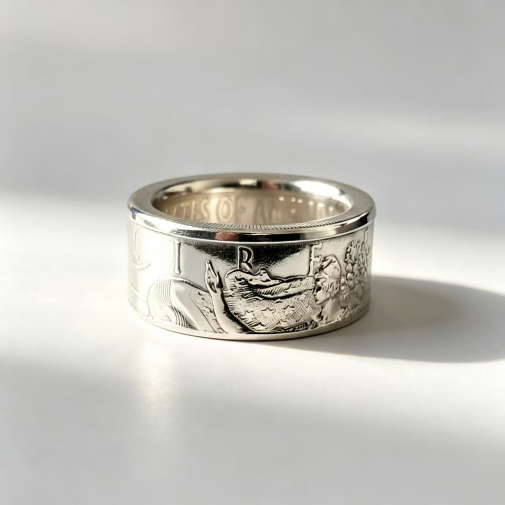 American Silver Eagle Coin Ring | Hand-Forged  Silver Walking Liberty
