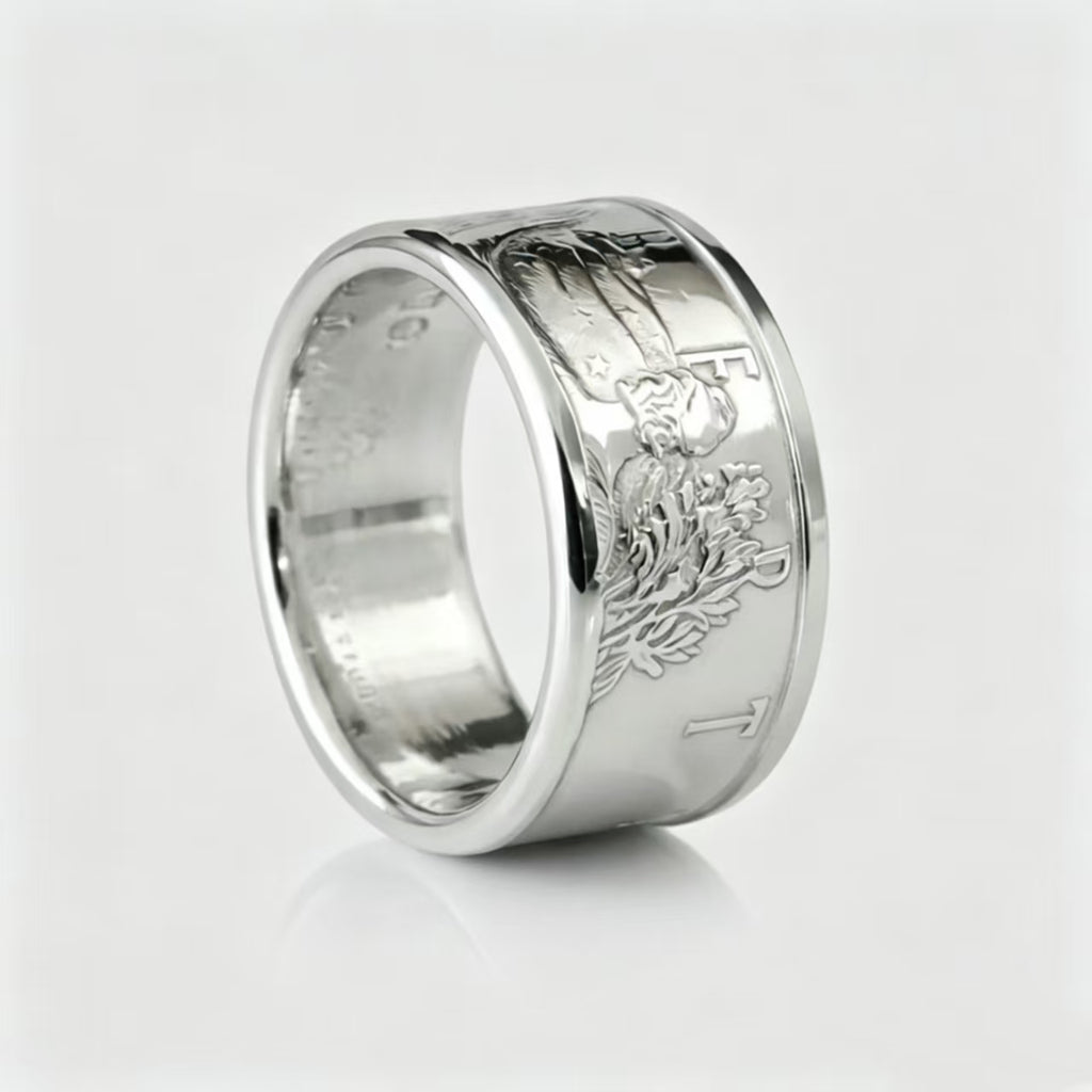 American Silver Eagle Coin Ring | Hand-Forged  Silver Walking Liberty