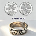 Deutsche Mark Silver Coin Ring | Hand-Forged 1979 West German Federal Eagle