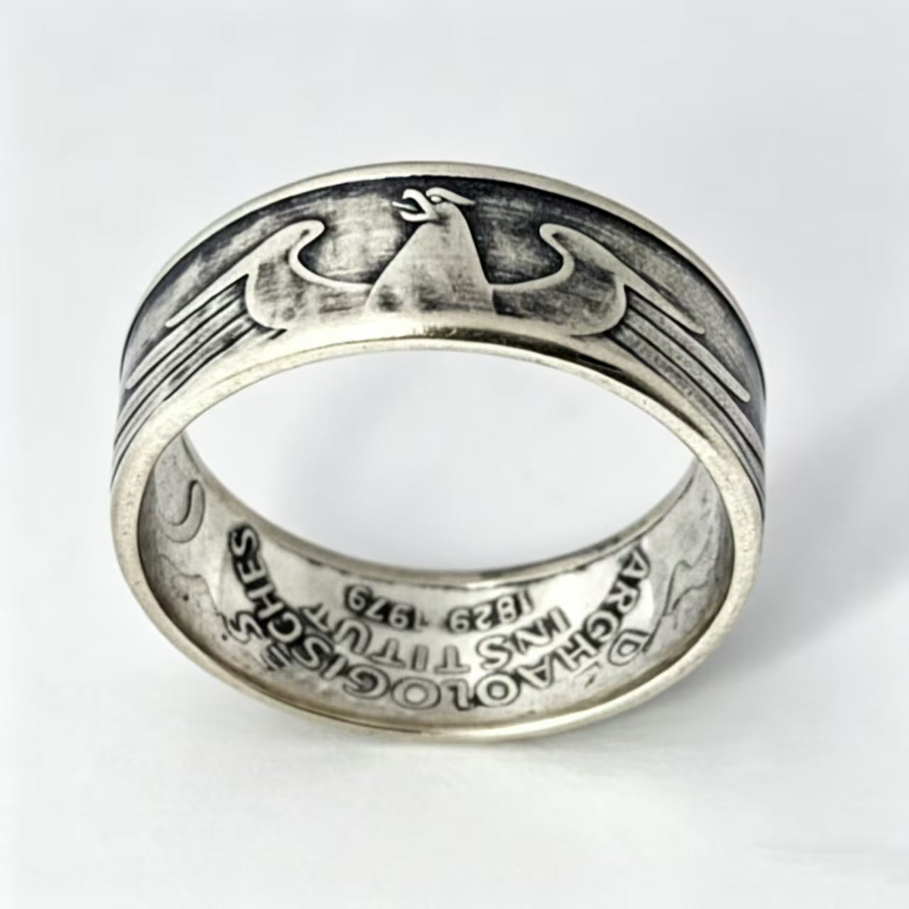 Deutsche Mark Silver Coin Ring | Hand-Forged 1979 West German Federal Eagle