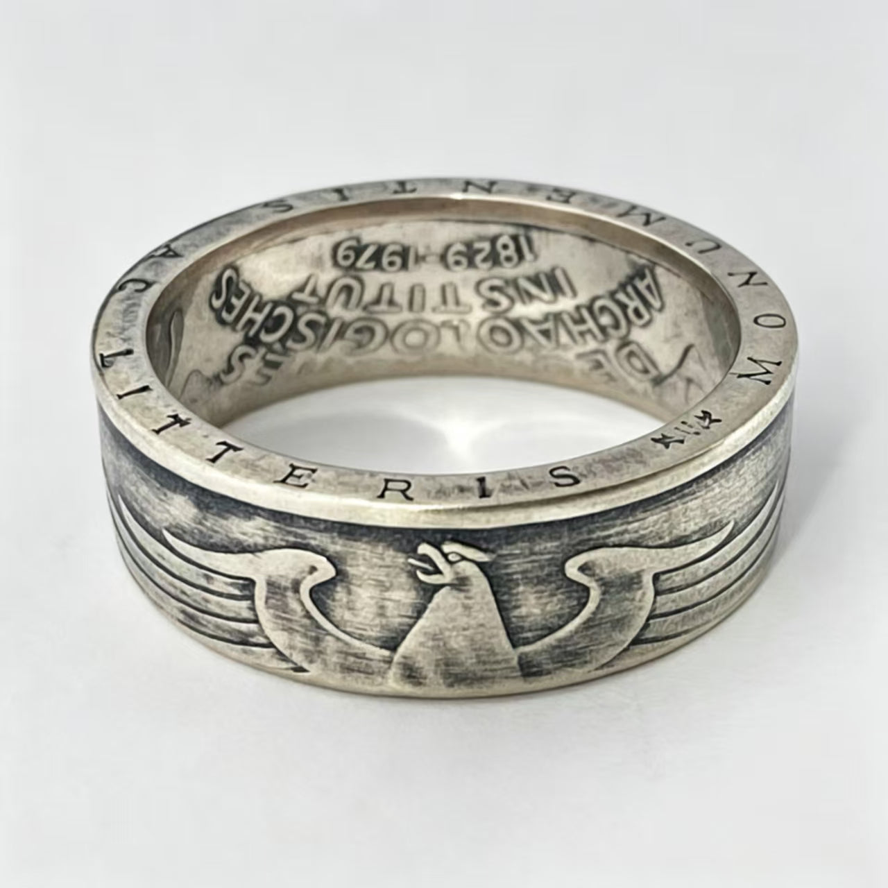 Deutsche Mark Silver Coin Ring | Hand-Forged 1979 West German Federal Eagle