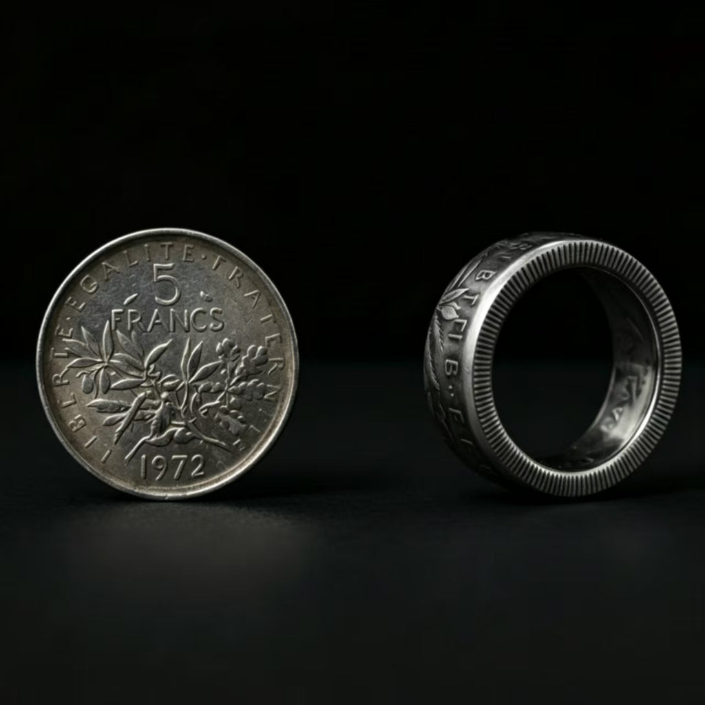 France Coin Ring - French Souvenir from 5 Francs