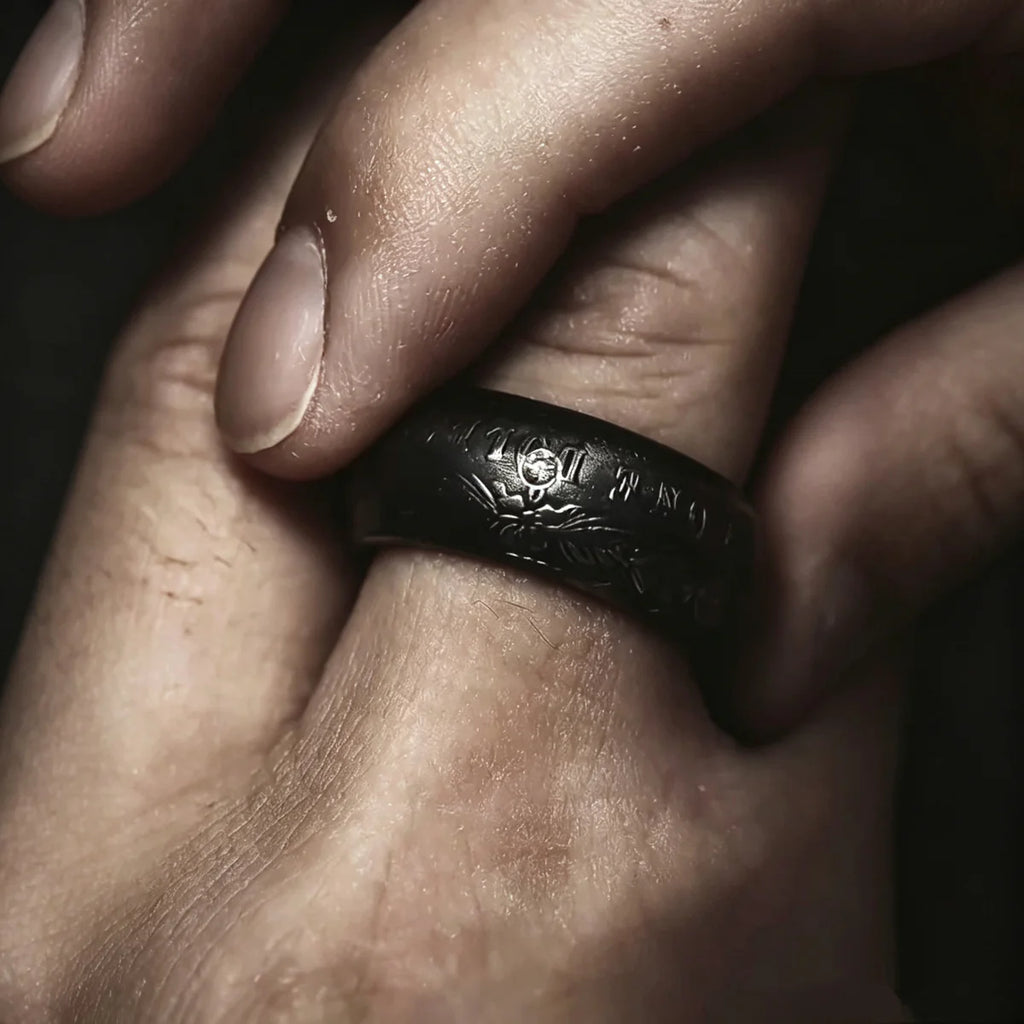 Morgan Silver Dollar Pentagram Coin Ring | Hand-Forged Silver