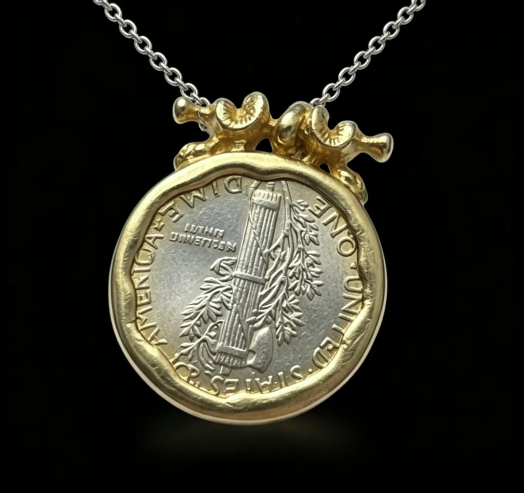 Mercury Coin Necklace Pendant