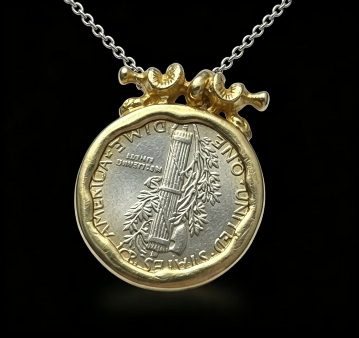 Mercury Coin Necklace Pendant