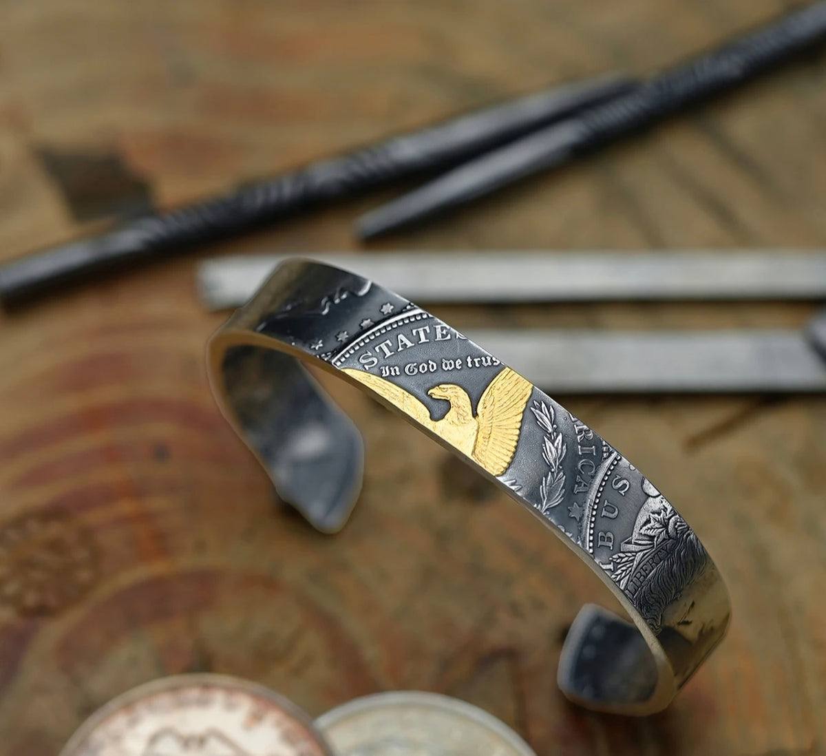 Morgan Coin Ring&Bracelet-1878–1921 Hand-Forged