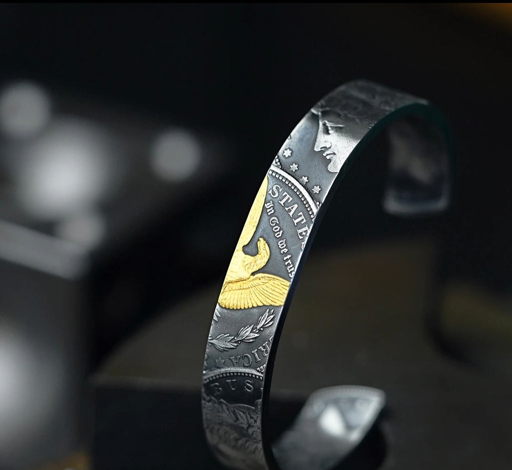 Morgan Coin Ring&Bracelet-1878–1921 Hand-Forged