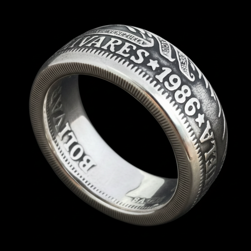 Bolivar Coin Ring - Black BG 2