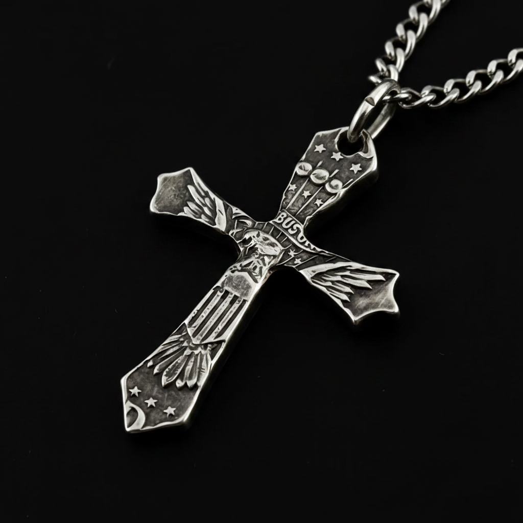 细节图 - Coin Cross Pendant 实物微距