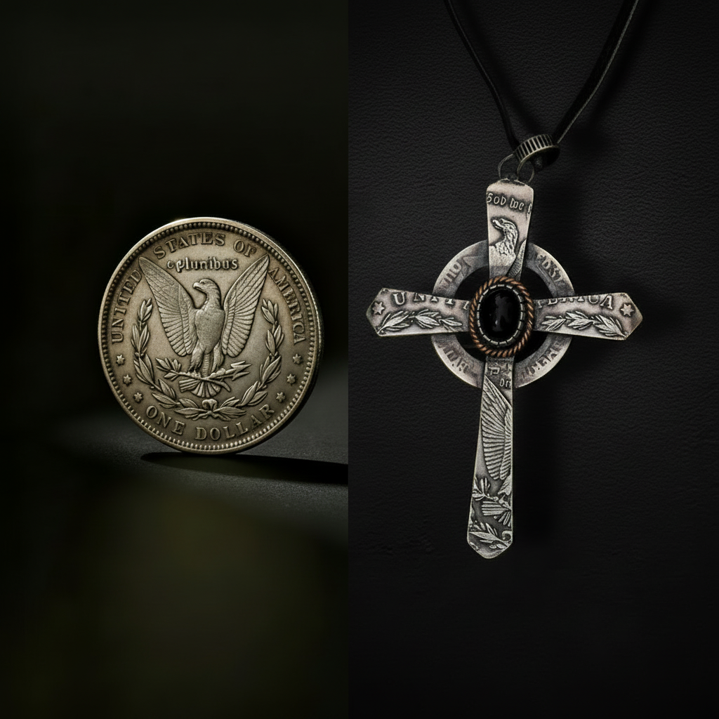 Cross Necklace Black Background