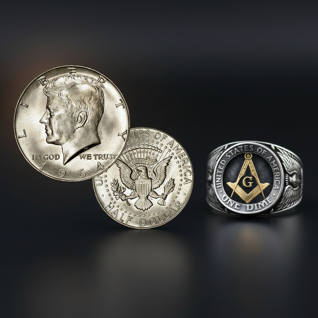 Freemasonry Ring - Coin Origin Story with Reference Coins