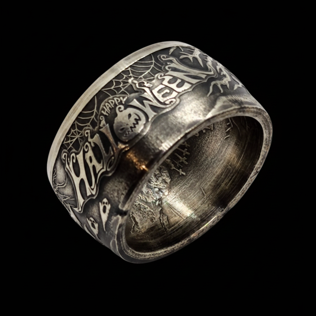Halloween Coin Ring - Black Background