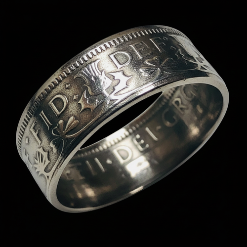 Macro Detail - Coin Ring Engravings, Black Background