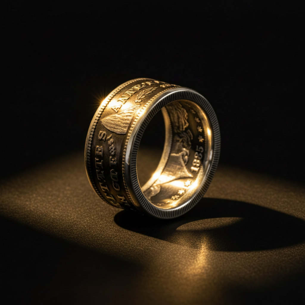 主图 - Morgan Coin Ring 金色光感版