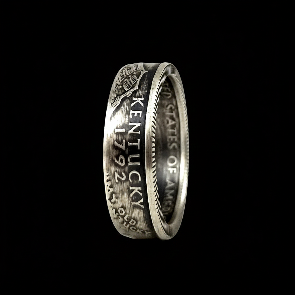Silver Kentucky Ring - Black Background