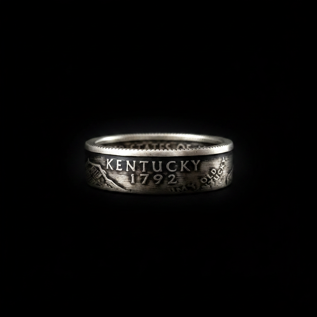 Silver Kentucky Ring - Black BG 2